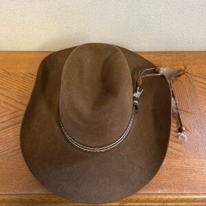 BAILEY DURA-FELT Vintage Brown Cowboy Hat Size 7.